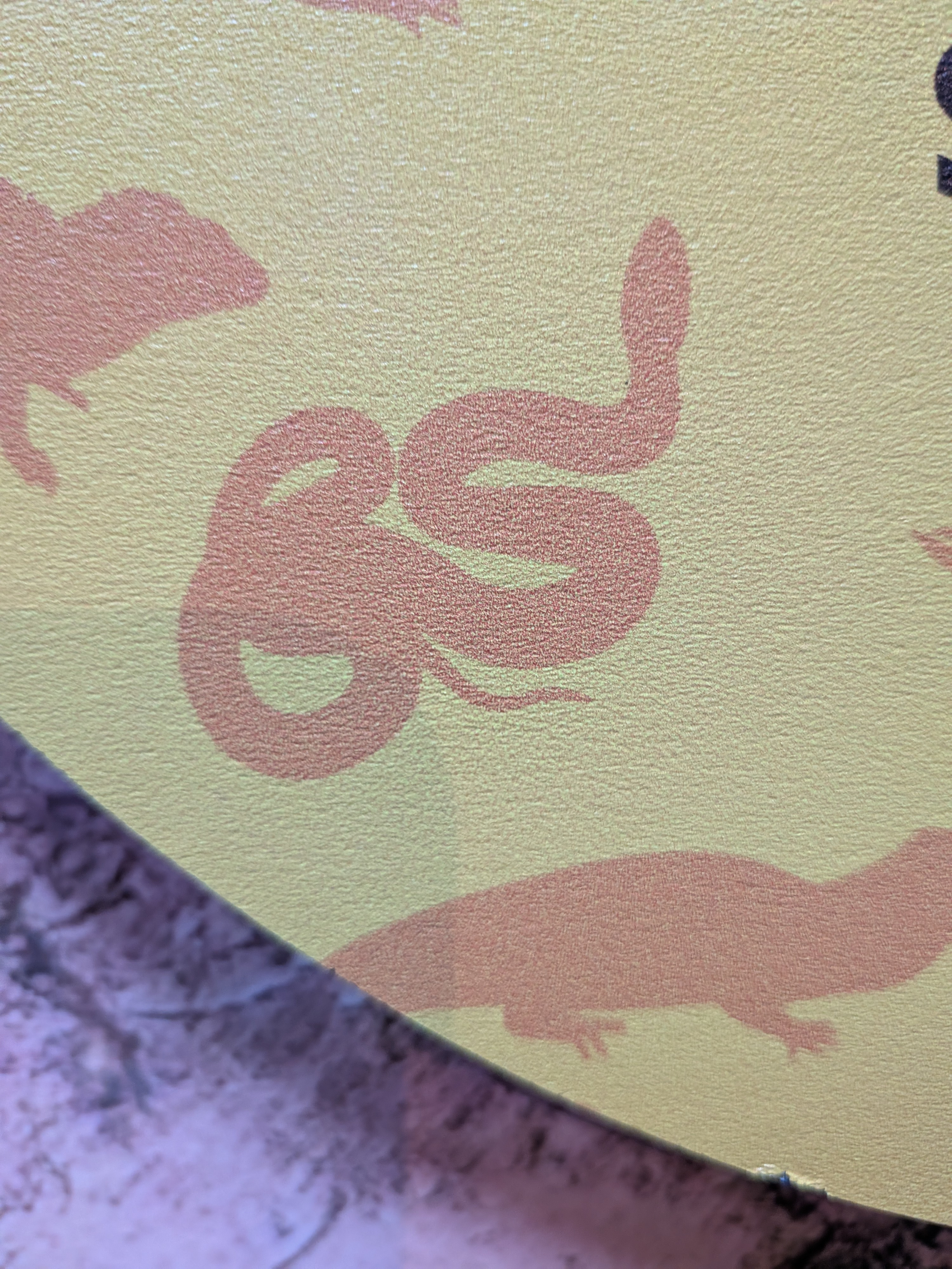 An image close-up of a yellow sign with an icon of a snake. 
